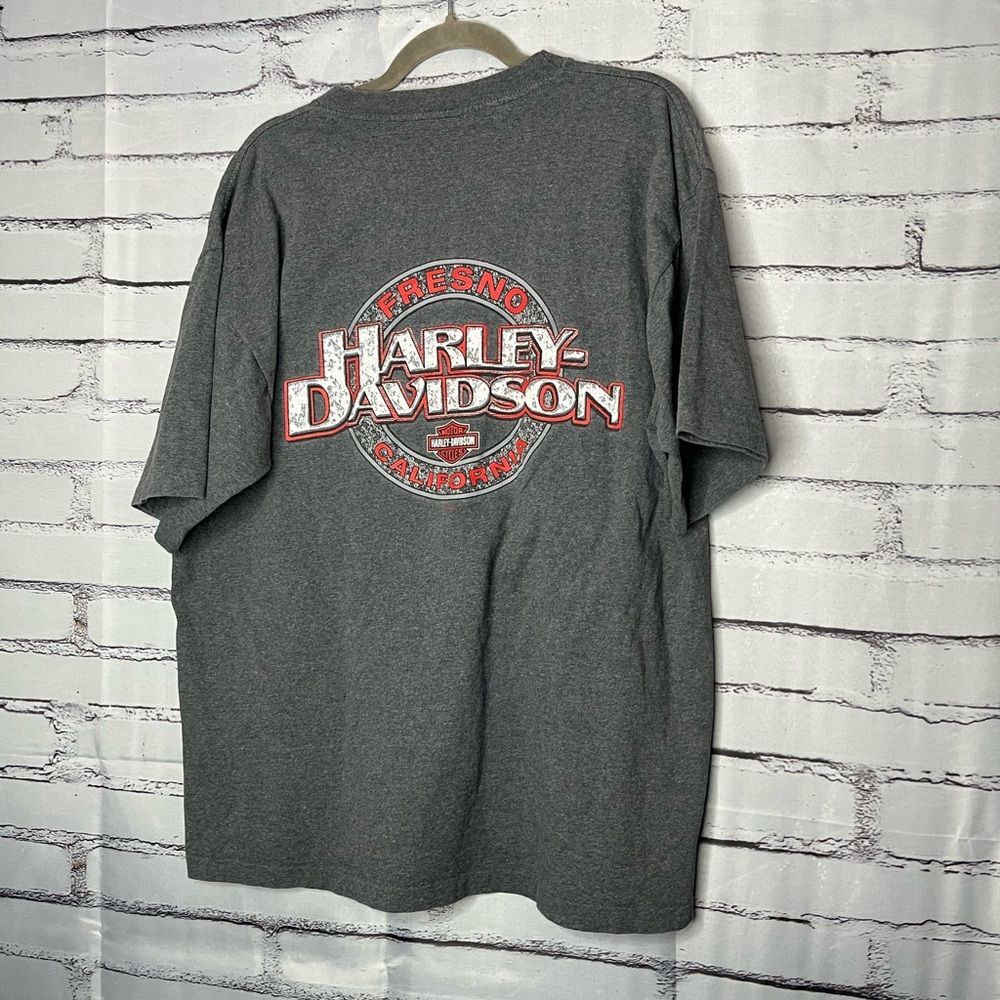 Harley Davidson XL Fresno California Graphic Tee Black Biker Vintage Streetwear - Picture 9 of 14